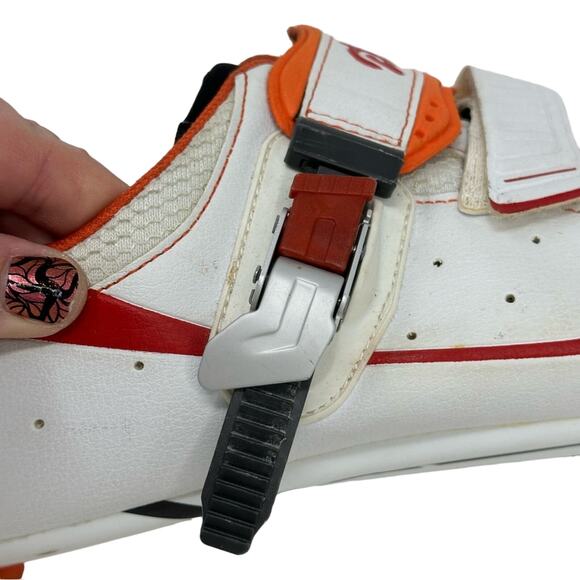 Men’s Peloton Biking Cycle Shoes - WHITE & ORANGE - Picture 7 of 16